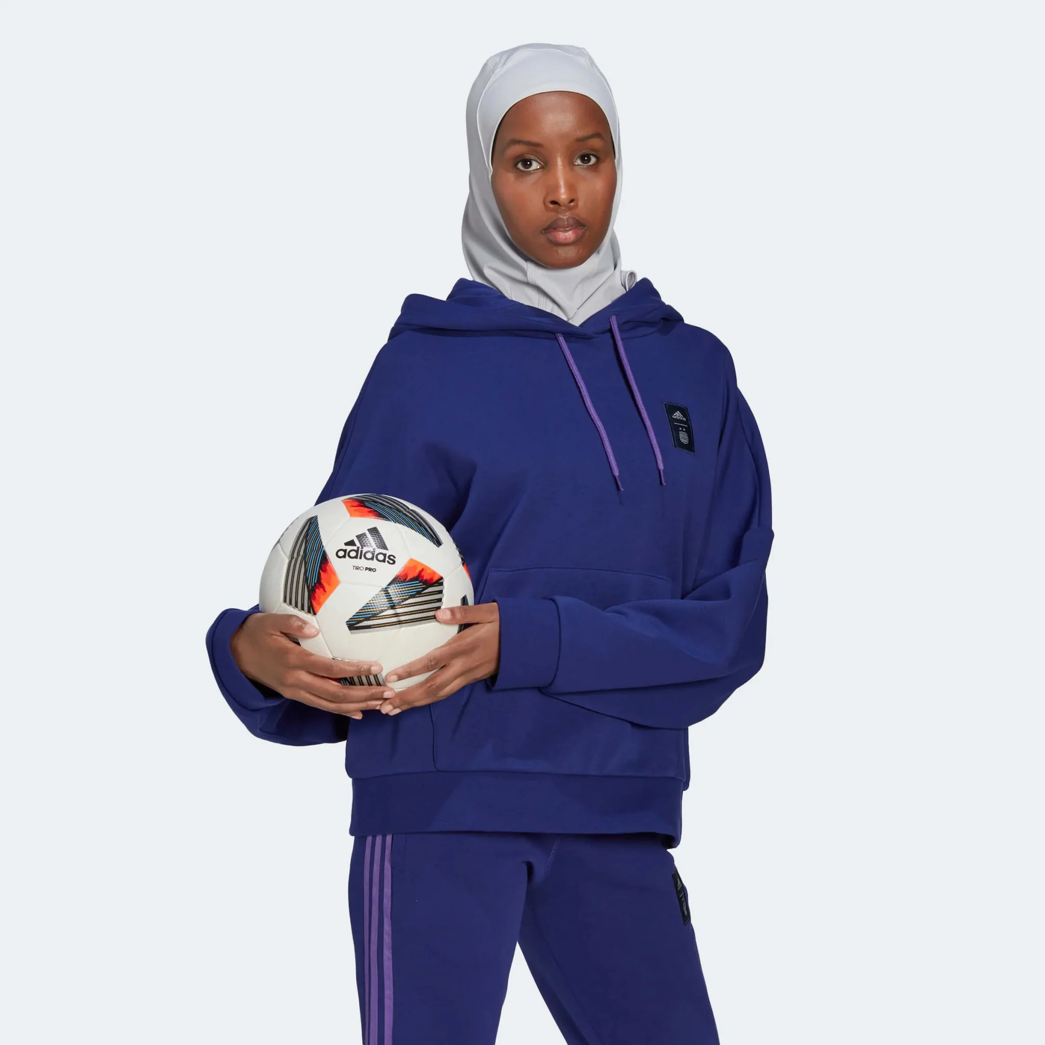adidas 2022-23 Argentina Women's 3 Stripe Hoody Legacy Indigo - Image 3