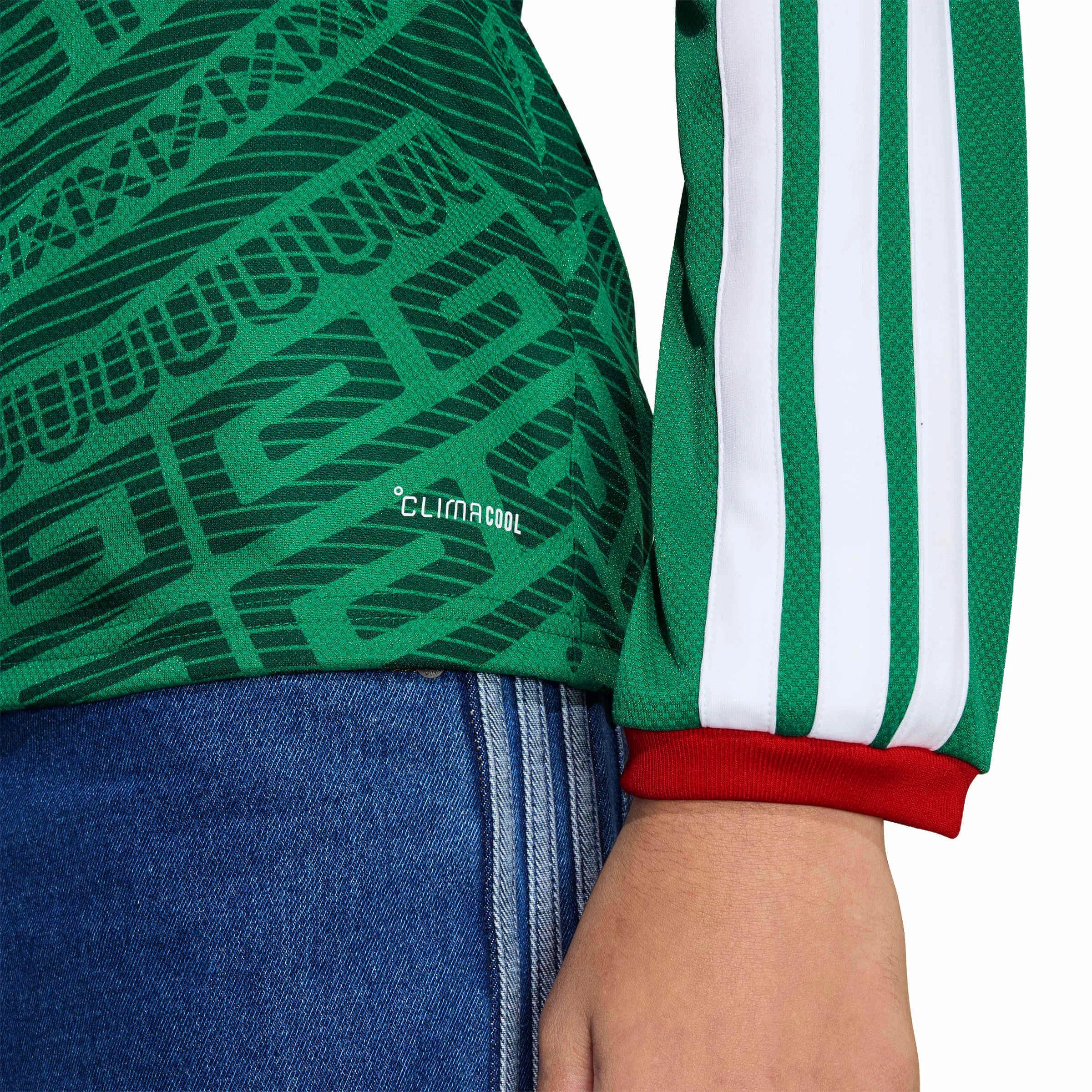 adidas 2026 Mexico Youth Stadium Home Long-Sleeve Soccer Jersey - Image 6