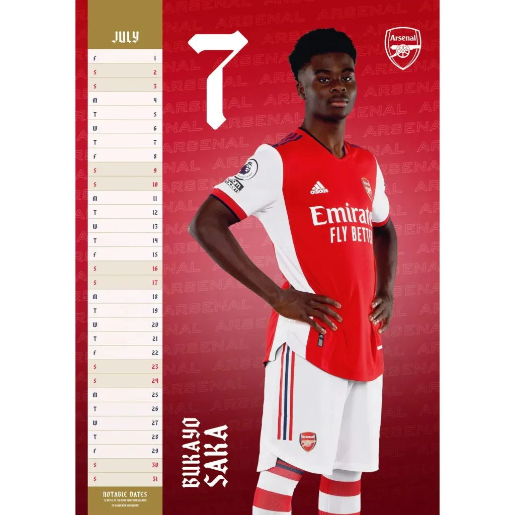 Arsenal 2022 Official Calendar - Image 3