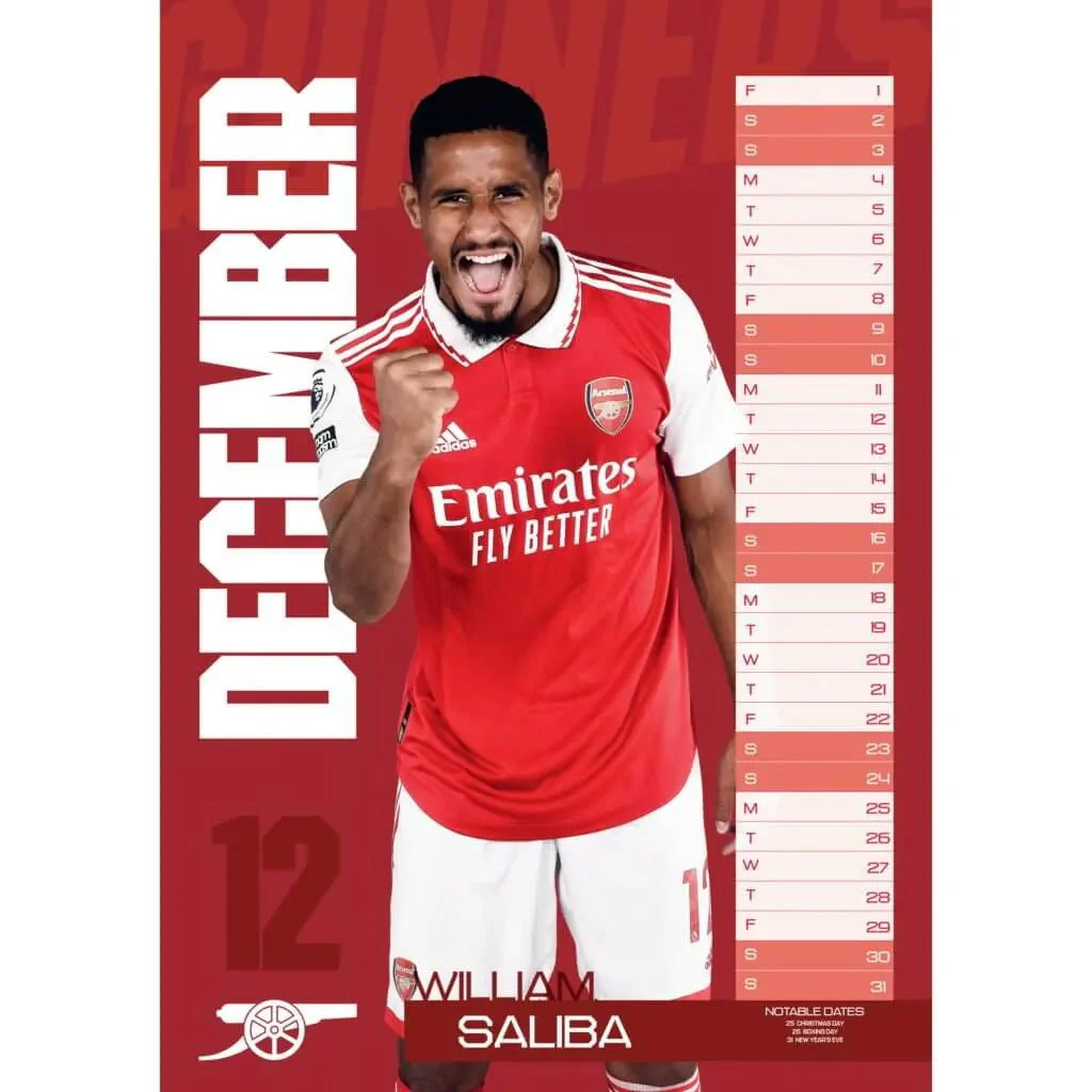 Arsenal 2023 Official Calendar - Image 3