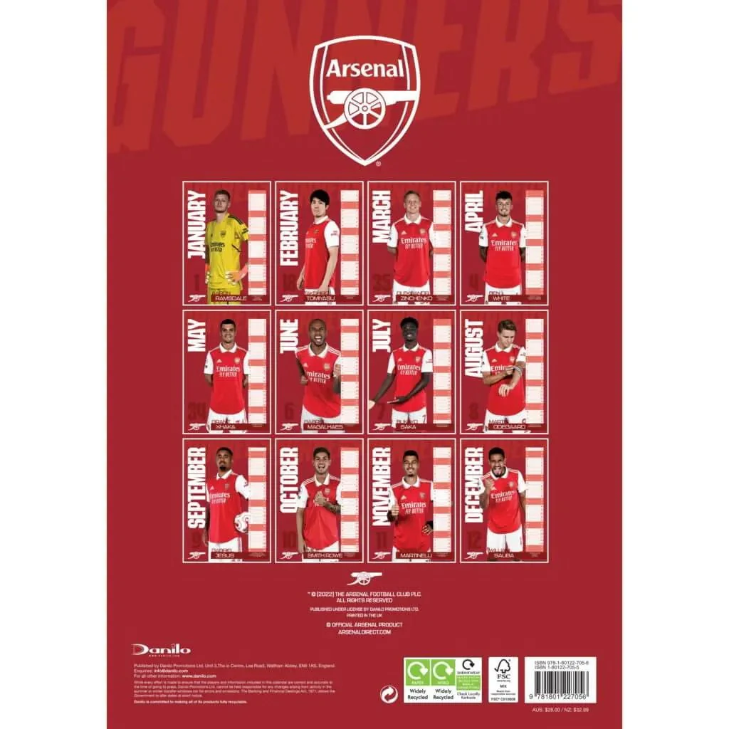 Arsenal 2023 Official Calendar - Image 4