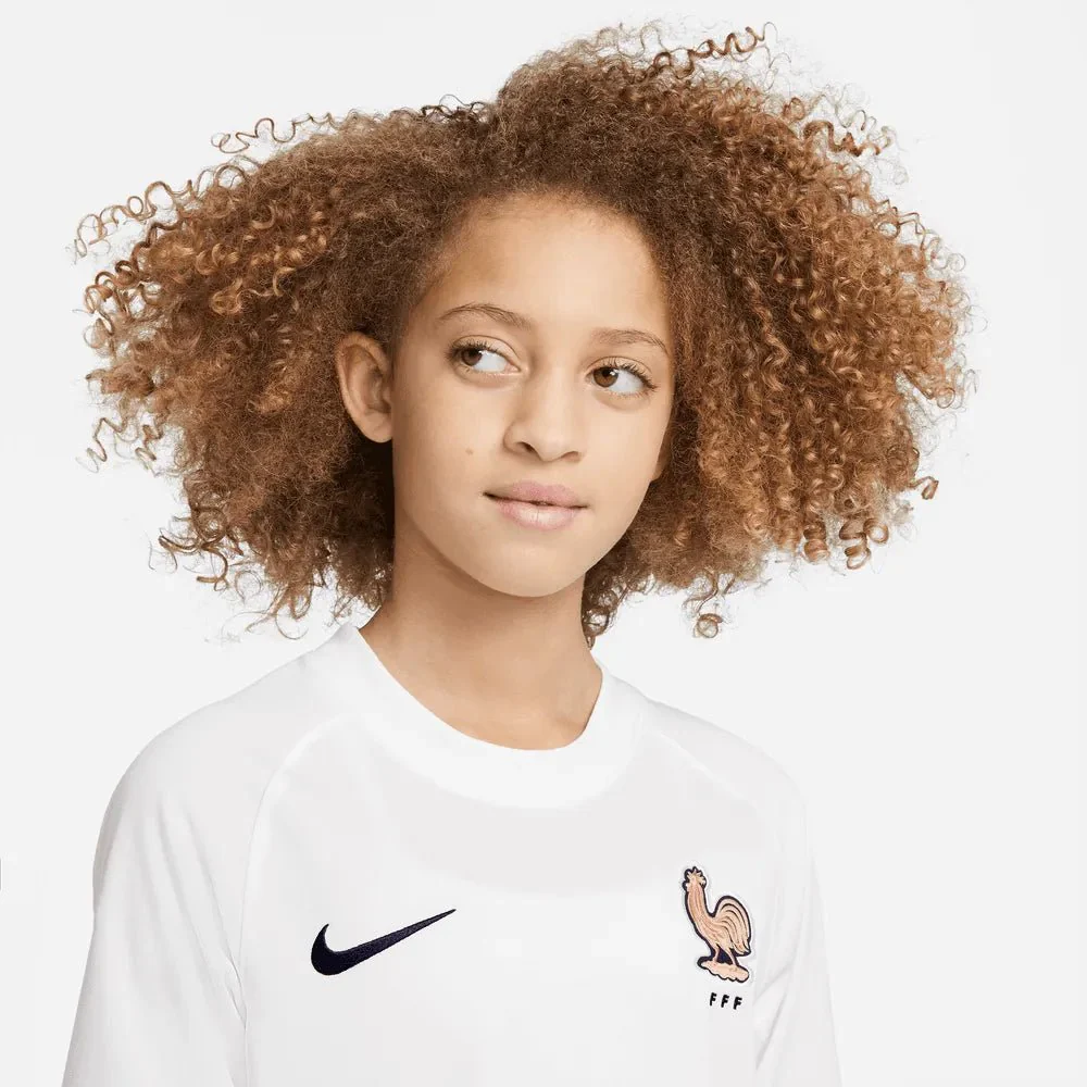 Nike 2022-23 France Away Youth Jersey White-Pink Glaze-Blue - Image 5