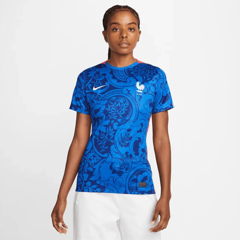 Nike France Women's EC22 Home Jersey - Hyper Cobalt-Siren Red - Image 3